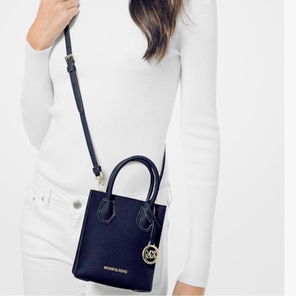 Michael Kors Women's Mercer Extra-Small Pebbled
Leather Crossbody